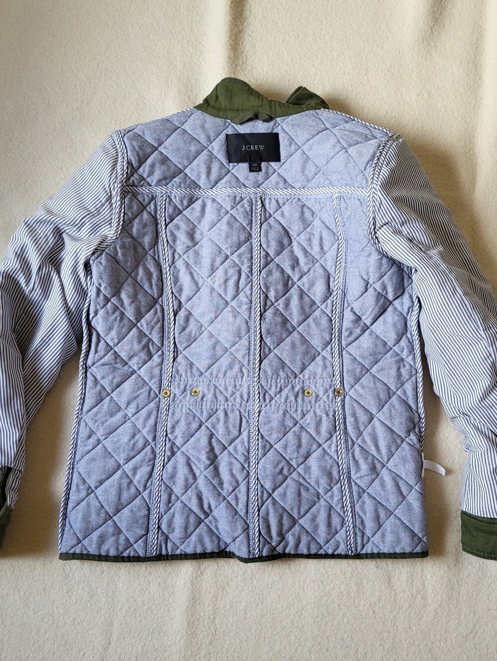 J. Crew Quilted Cotton Chore Jacket Womens Size XS Cotton Olive Green - Picture 16 of 16